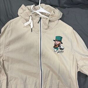 Beige Jacket with Lucky Graphic